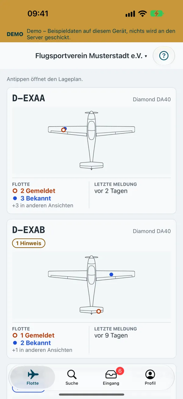 Flotte in der iPhone-App